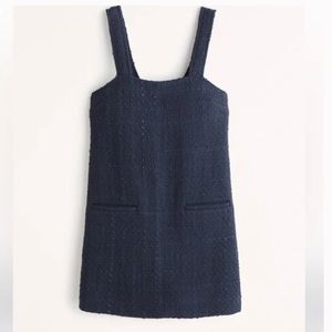 Abercrombie & Fitch Navy Tweed Mini Shift Dress